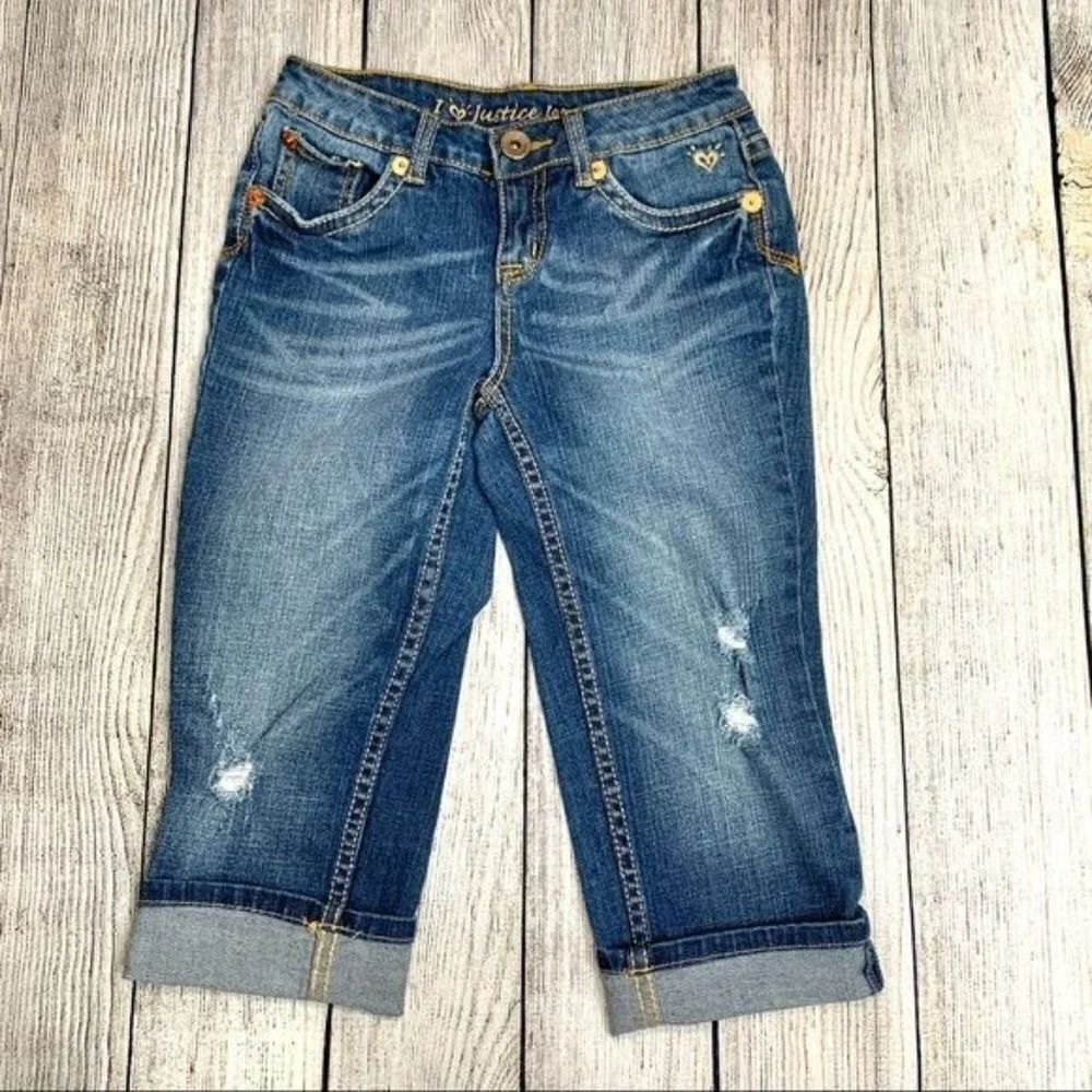 Justice Blue Simply Low Cropped Jeans Size 10R